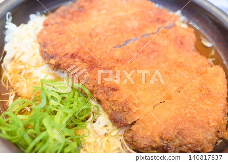 Photo of Waraji Tonkatsu Stew (a type of simmered pork cutlet) that can be used in cafeteria menus and Japanese food recipes. Photo of Waraji Tonkatsu Stew (a type of simmered pork cutlet) that can be used in cafeteria menus and Japanese food recipes. 140817837