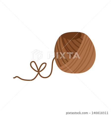 Ball of brown twine string for craft packaging vector illustration Ball of brown twine string for craft packaging vector illustration 140818311