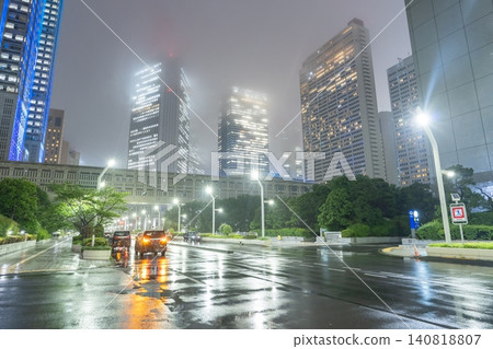 Rainy night view of Shinjuku's sub-city center Rainy night view of Shinjuku's sub-city center 140818807