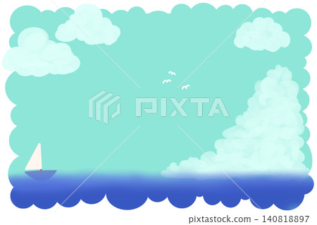 Summer ocean background (emerald) 140818897
