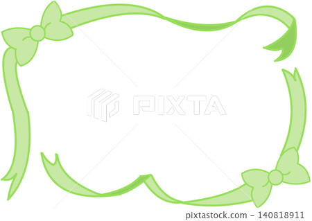 Yellow-green ribbon decorative frame Yellow-green ribbon decorative frame 140818911