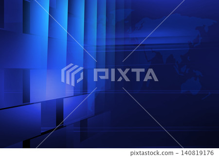 Abstract dark blue studio space with worldmap at back concept series 140819176