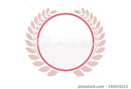 A laurel wreath frame and pink ribbon emblem (without text) that complements feminine designs. A laurel wreath frame and pink ribbon emblem (without text) that complements feminine designs. 140819223