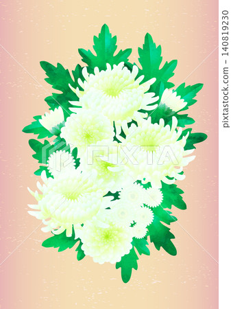 水彩風格的白色菊花花束向量插圖 - 粉紅色 水彩風格的白色菊花花束向量插圖 - 粉紅色 140819230