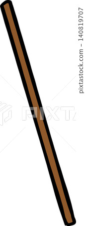Brown Wooden Stick Hand Drawn Illustration Brown Wooden Stick Hand Drawn Illustration 140819707