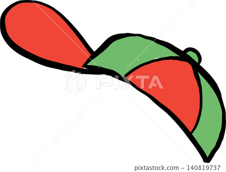 Red and Green Baseball Cap Illustration Red and Green Baseball Cap Illustration 140819737