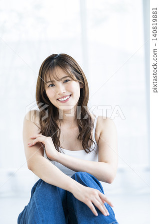 Young woman beauty skin care smile Young woman beauty skin care smile 140819881