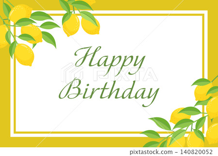 檸檬生日卡,斜角,黃色 檸檬生日卡,斜角,黃色 140820052