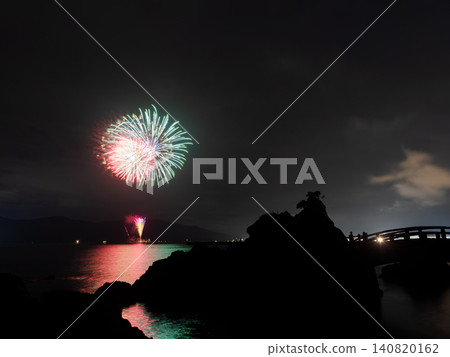 Red and light blue fireworks Red and light blue fireworks 140820162