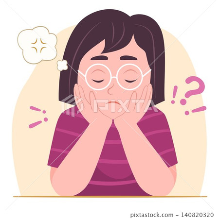 Pupil Kid Girl Sitting with Her Chin on Her Hands with Stress Emotion and Overthinking for Exhausted, Confused and Mental Health Concept Illustration Clip Art stress, stress out, burnout, think, overt Pupil Kid Girl Sitting with Her Chin on Her Hands with Stress Emotion and Overthinking for Exhausted, Confused and Mental Health Concept Illustration Clip Art stress, stress out, burnout, think, overt 140820320