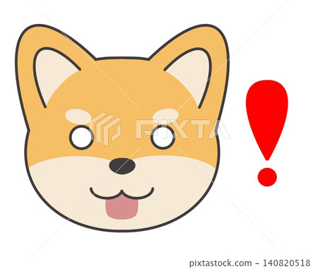 一隻驚訝的柴犬的插圖 一隻驚訝的柴犬的插圖 140820518