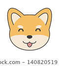 Illustration of a smiling Shiba Inu's face 140820519
