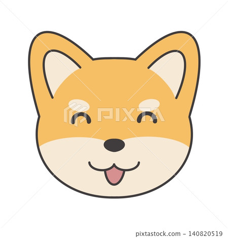 柴犬微笑的臉部插圖 柴犬微笑的臉部插圖 140820519