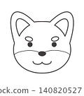 Line drawing illustration of a Shiba Inu's face 140820527