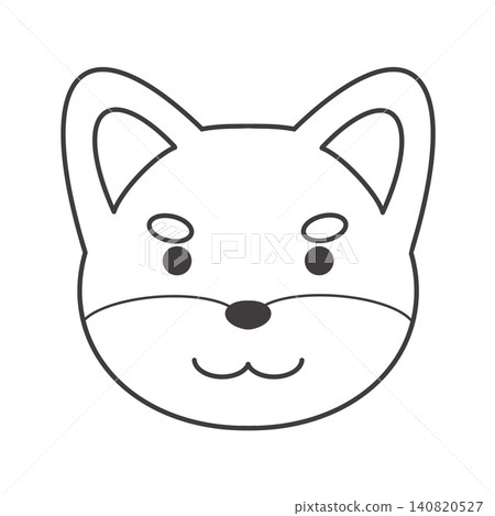 柴犬臉部的線條畫插圖 140820527