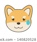 Illustration of a Shiba Inu sweating profusely 140820528