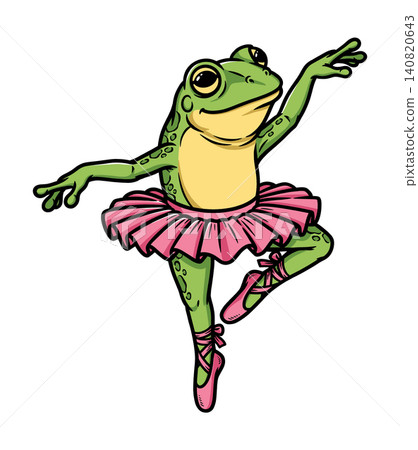 frog ballerina in ballet pose frog ballerina in ballet pose 140820643