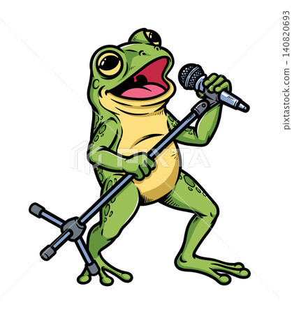 frog singing using a mic 140820693