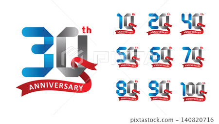 Set of anniversary folds and ribbons number Set of anniversary folds and ribbons number 140820716