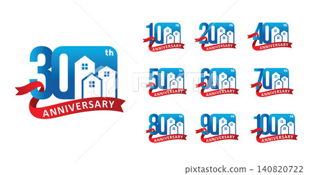Set of anniversary house number 140820722