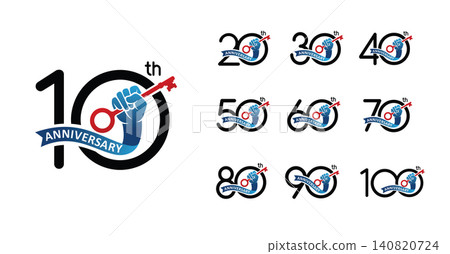 Set of anniversary key number Set of anniversary key number 140820724