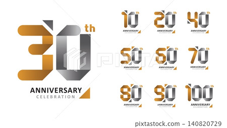 Set of anniversary modern folds number 140820729