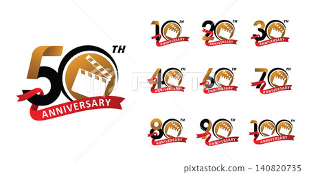 Set of anniversary movie number Set of anniversary movie number 140820735