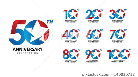 Set of anniversary star number Set of anniversary star number 140820738