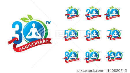 Set of anniversary yoga zen meditation Set of anniversary yoga zen meditation 140820743