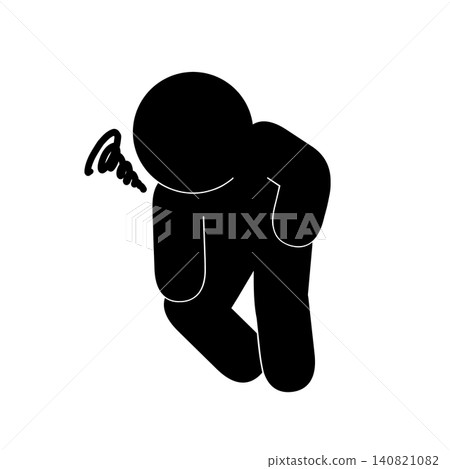 A pictogram of a person suffering from knee pain. 140821082