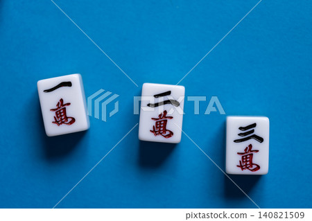 mahjong tiles lined up mahjong tiles lined up 140821509
