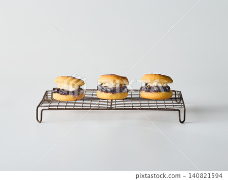 Scones lined up against a white background Scones lined up against a white background 140821594