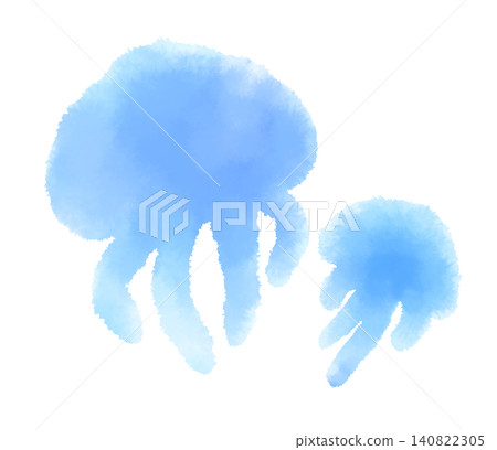 水彩風格手繪水母插圖 水彩風格手繪水母插圖 140822305