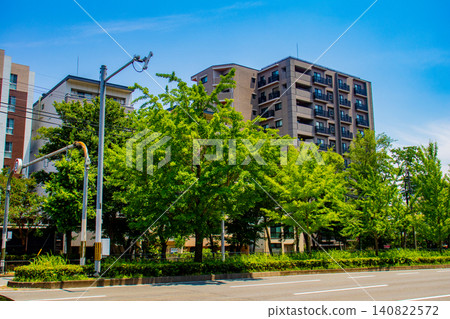 [Kyoto Scenery] The sky and buildings along Horikawa Street (from Horikawa Marutamachi to Horikawa Imadegawa) 140822572
