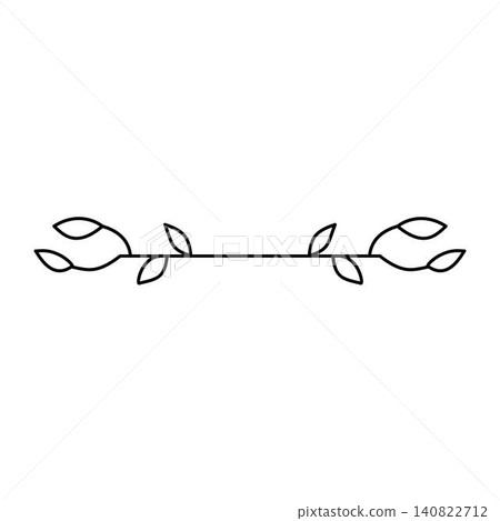 line divider with leaf decoration line divider with leaf decoration 140822712