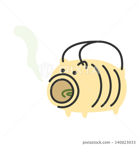Cute pig-shaped mosquito coil illustration Cute pig-shaped mosquito coil illustration 140823033