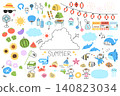 Summer hand-drawn vector illustration set 140823034
