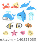 Illustration set of cute sea creatures 140823035