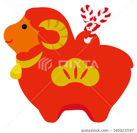 羊年吉祥物-羊形飾品插圖,寓意吉祥,象徵吉祥。 羊年吉祥物-羊形飾品插圖,寓意吉祥,象徵吉祥。 140823597
