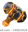 Lava Hammer 3D Render Icon, Fantasy Weapon Illustration 140823626