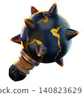 Mace Hammer 3D Render Icon, Fantasy Weapon Illustration 140823629