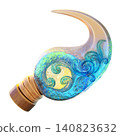 Ocean Sickle 3D Render Icon, Fantasy Weapon Illustration 140823632