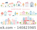 A set of colorful and cute simple house illustration icons. 140823985