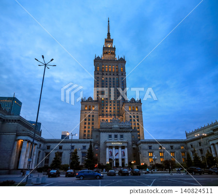 Poland, Warsaw: Palace of Culture and Science and its surrounding scenery Poland, Warsaw: Palace of Culture and Science and its surrounding scenery 140824511