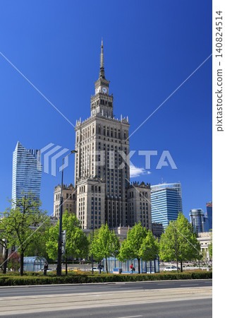 Poland, Warsaw: Palace of Culture and Science and its surrounding scenery Poland, Warsaw: Palace of Culture and Science and its surrounding scenery 140824514