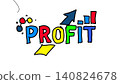Profit Handdrawn Text FinancialChartArrowVector Finance Reports Presentations 140824678