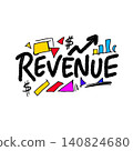 Revenue Hand Drawn Typography Business Chart Doodles Investor Pitch Decks 140824680