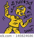 Abstract Neo Expressionism Figure Listening Music Dancing Vector Illustration 140824686