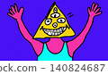 Surreal Three Eyed Triangle Head Character for Streetwear Design 140824687