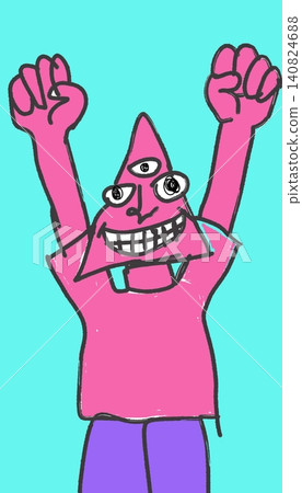 Neo Expressionism Abstract Triangle Figure Celebrating Freedom Concept Neo Expressionism Abstract Triangle Figure Celebrating Freedom Concept 140824688